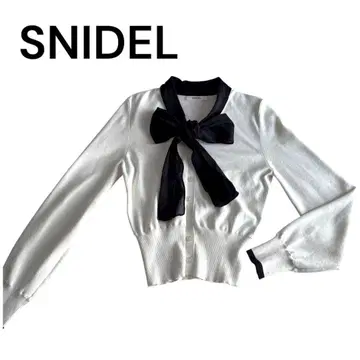 스나이델 시어 니트 보타이 풀오버 바이컬러