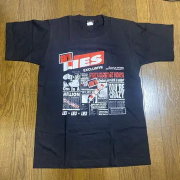 GNR LIES 블랙 T셔츠 건즈 앤 로지스