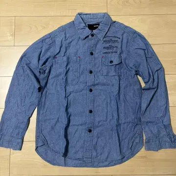 Hurley(헐리) 데님 셔츠 가슴 백 프린트 M 사이즈