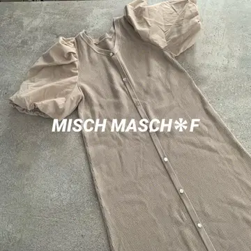 MISCH MASCH 리브 베이지 티셔츠 원피스 반팔 M