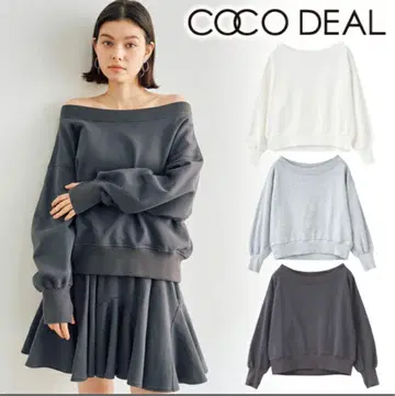 COCODEAL 코코딜 쭈리 오프숄더 오버 사이즈 상의 그레이