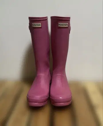 HUNTER 핑크 롱 부츠 버클 포함 핑크 22cm