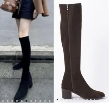 3.8만 새상품 예약완판 다이애나 초슬림 레그 롱 부츠 23.5 블랙 M