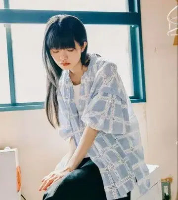니코앤드 모드 노움코어 엠브로보일 밴딩 셔츠 블루 F 사이즈