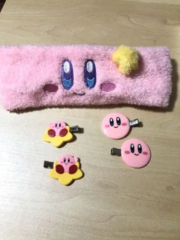 커비 헤어밴드와 헤어 클립 세트