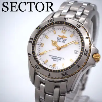 86 SECTOR 남성용 시계 다이버 워치 데이트 화이트 골드