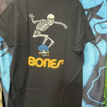 BONES 스케이트보드 해골 T셔츠 블랙 M 사이즈