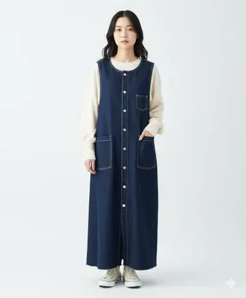 썸씽 x 프릭스스토어 / 별주 버튼 플라이 점퍼 스커트