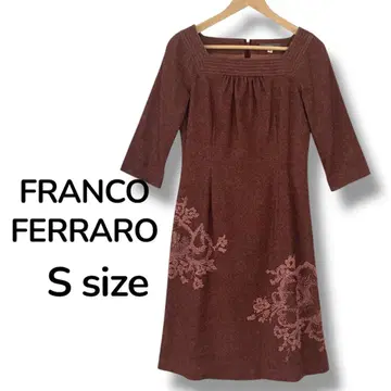 FRANCO FERRARO 꽃무늬 자수 원피스 S 보르도 가을/겨울