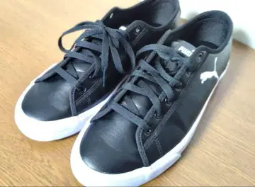 Puma 블랙 인조 가죽 스니커즈 26.5cm