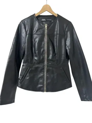 [ 새상품급 ] ZARA 페이크 가죽 자켓 ( M ) 프릴, 페플럼