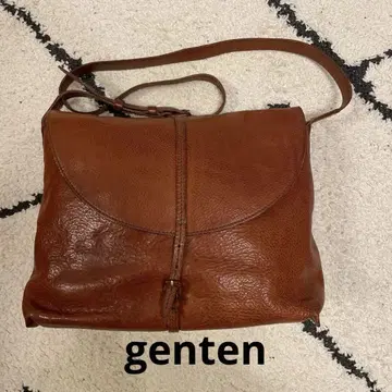 genten 브라운 가죽 숄더백