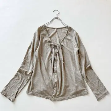 45r 포티 파이브 알 코튼 가디건 리본 베이지