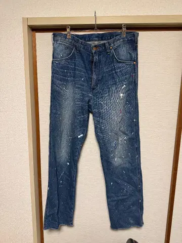 Wrangler 페인트 가공 데님 L 사이즈