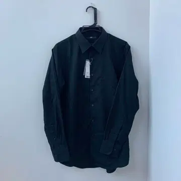 [ 택 포함 새상품 ] 유니클로 파인 크로스 셔츠 긴팔 블랙 L