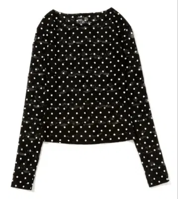 POPPY DOT LACE SEE-THROUGH TOP BLACK