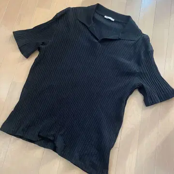 선착순 ZARA 남성용 반팔 피케 셔츠 블랙 거의 미사용