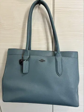 파란색 가죽 토트백