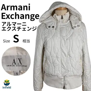 아르마니 A|X 패딩 자켓 S 화이트 후드 부착 여성용 방한 아우터