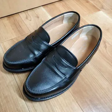 컨디션 최상 리걸 코인 로퍼 블랙 천연 가죽 24.5cm