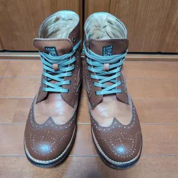 G-STAR RAW 가죽 부츠 윙팁 27CM 브라운