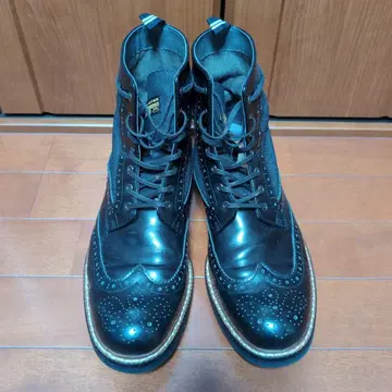 G-STAR RAW 가죽 부츠 윙팁 26CM 블랙