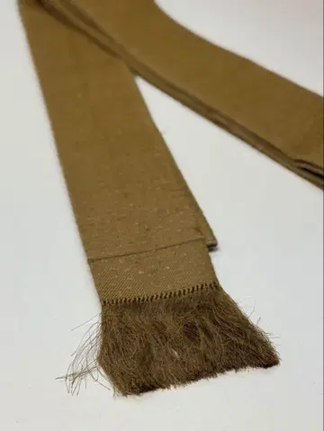 브라운 프린지 부착 남성용 오비 순수 실크