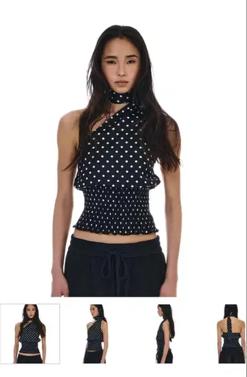 BEEDEN DOTS SCARF NECK TOPS