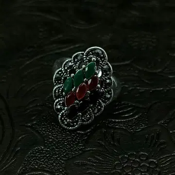 빈티지 실버 지르코니아 레트로 앤티크 반지 15호