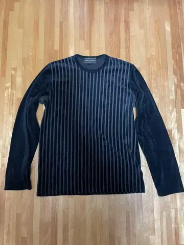 COMME CA COLLECTION 블랙 스트라이프 긴팔 티셔츠