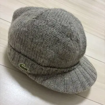 Lacoste 그레이 니트 캡 프리 사이즈