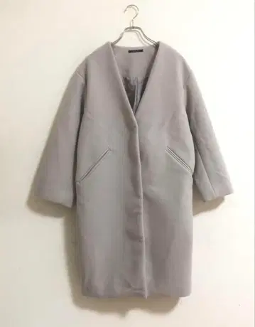 INGNI 롱 코트 체스터 코트 노카라 옅은 그레이 b652