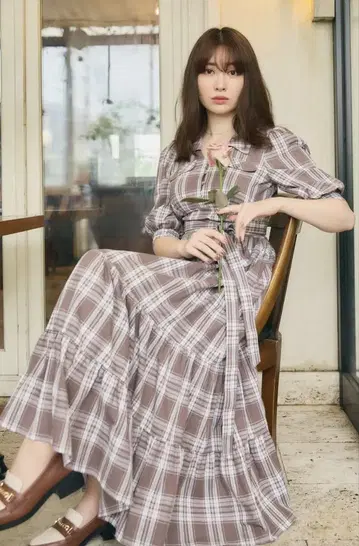 herlipto Bergamo Plaid Tiered Long Dress
