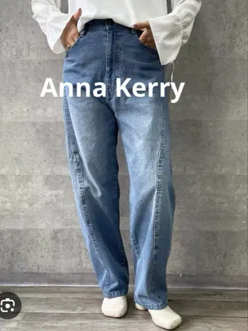 Annakerry 안나케리 절개 코쿤 블루 데님 팬츠