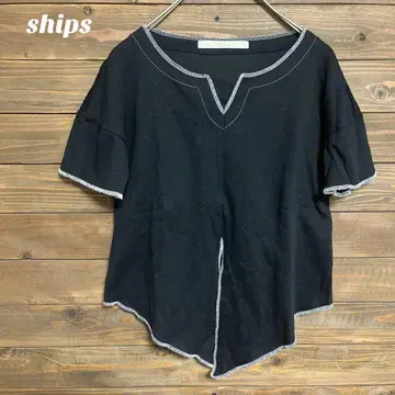 쉽스 ships 반팔 V넥 리브 티셔츠 M
