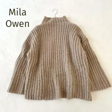 Mila Owen 양모 알파카 혼방 루즈 오버 니트 사이즈 모카 F