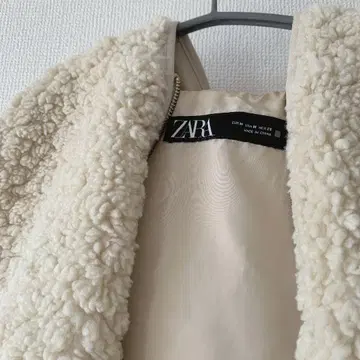 ZARA 보아 원단 후디드 베스트 에크루 M