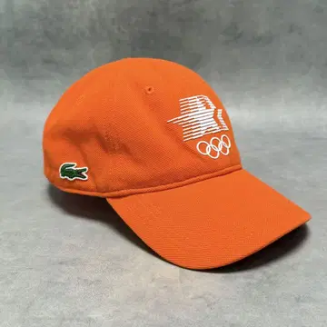 새상품급 LACOSTE 라코스테 로스앤젤레스 올림픽 로고 캡 오렌지
