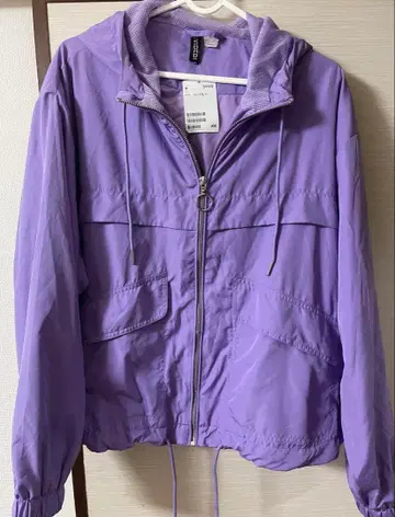 H&M 에이치앤엠 퍼플 윈드 브레이커 여성용 L 사이즈