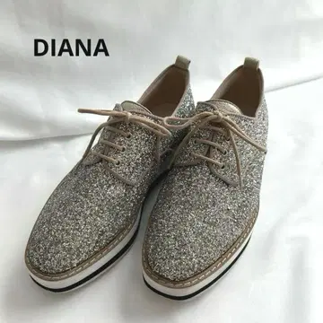 DIANA 다이애나 통굽 밑창 실버 라메 글리터 레이스업 슈즈