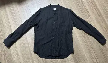 (가격 인하) EDIFICE 린넨 스탠드 카라 긴팔 셔츠 블랙 M