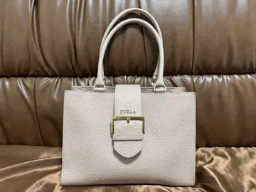 FURLA 핑크 베이지 가죽 핸드백