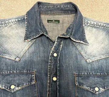 STRASBRUGO 스트라스부르고 데님 셔츠 데미지 가공