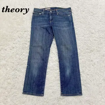 theory 빈티지 가공 크롭 데님 025 블루
