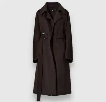 UNIQLO +J 캐시미어 블렌드 랩 롱 코트 M 브라운