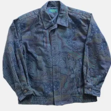 구제 의류 vintage 올 패턴 블루종 어깨 패드