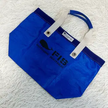 레어 FIS 핸드백 토트백 블루 빅 사이즈 손잡이 보강