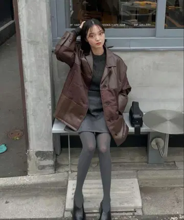 새상품 LEATHER SWITCHING OVER JACKET CLANE