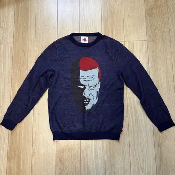 펑크 드렁커스 스웨터 네이비 쿠키 콜라보 일본제