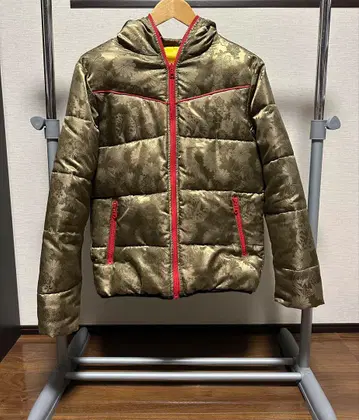 도둑 일기 골드 컬러 꽃무늬 다운 자켓 후드 부착 M 사이즈